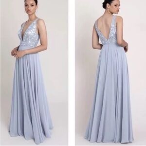 Jenny Yoo Kinsley Dress Whisper Blue Size 14 NWT